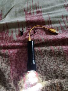 Portable LED Flashlight with USB Cable