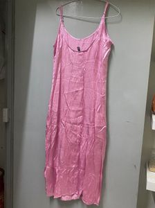Pink Satin Slip Dress