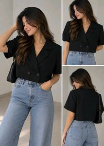 Cropped Blazer Top