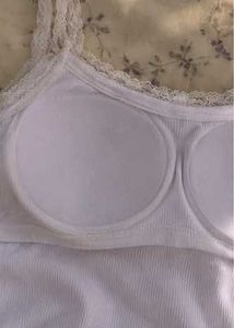 ⊹♡ White Ribbed Padded Camisole 🤍🎀
