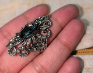 Vintage Oxidized Silver Statement Ring set