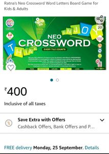 Kids Crossword Game New Sealed Pack