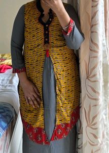 Yellow Printed Kurta