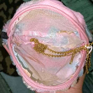 Combo of Clutch Purse and Fuzzy Pouch