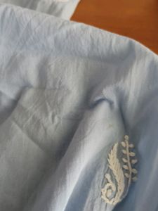 Light Blue Embroidery Kurta (Women's)
