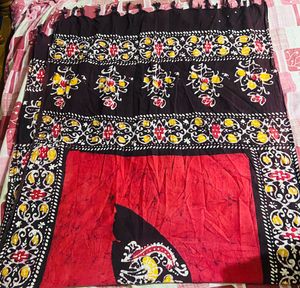 Red &amp; Black Batik Scarf With Surprise 🎁