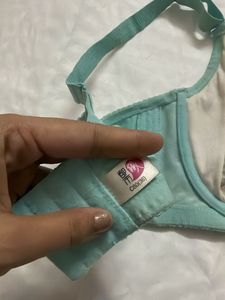 Blue lace push up bra