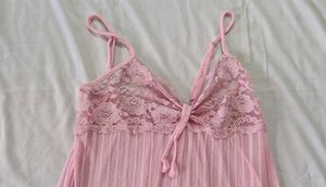 Sheer Pink Lace Nightgown