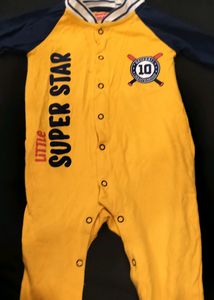 Babyhug Romper Yellow And Blue