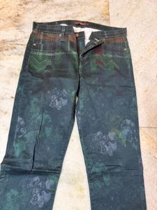 Unique Floral Print Jeans