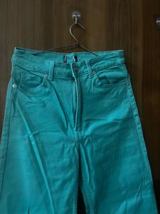Green Wide Leg Jeans