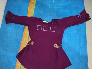 Stylish Maroon Tunic Top with Buckle Detail