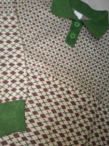 Patterned Polo Knit