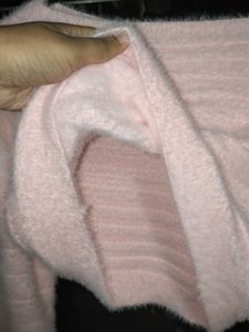 Pink Fuzzy Crop Sweater