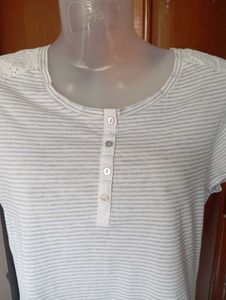 M&amp;S Striped Henley T-Shirt Dress