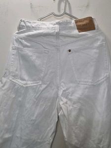 H&amp;M 27 waist white jeans 90's baggy style