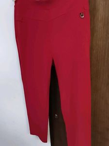 Red Cropped Trousers