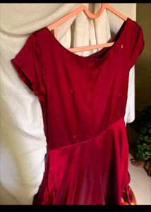 Elegant Red Silk Gown