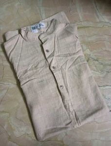 Men's Beige Khadi Kurta