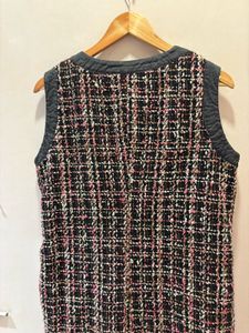 Chic Tweed Sleeveless Mini Dress