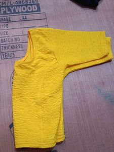 Bright Yellow Textured  blouse