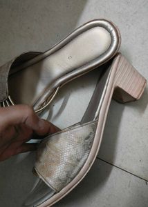 Stylish Gold Slip-On Sandals