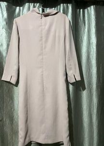 Elegant Pink Tie-Neck Dress
