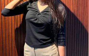 Elegant Black Dolman Sleeve Top