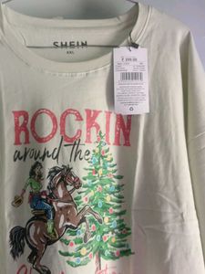 SHEIN "Rockin Around The Christmas Tree" T-Shirt
