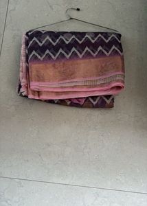 Chic Chevron &amp; Polka Dot Fabric Saree