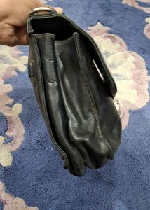 Classic Black Leather Satchel Bag