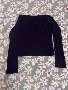 Simple Navy Long Sleeve Top