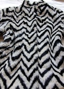 Bold Chevron Faux Fur Jacket