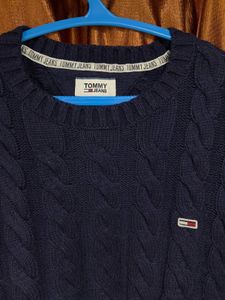 Tommy Hilfiger Navy Blue Cable Knit Sweater