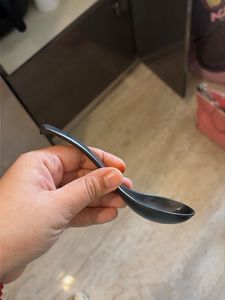 Set of Black Speckled Square Bowls &amp; Spoons