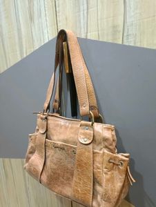 Vintage Distressed Leather Shoulder Bag