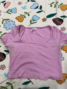 Divided H&amp;M Basic Pink Ribbed Top