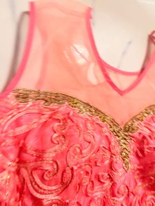 Stunning Coral Embroidered Gown