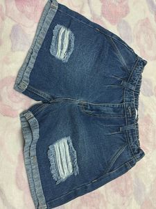 Distressed Denim Shorts