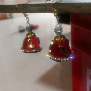 Red Jhumka Earrings