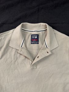 Men's Tan-Beige Polo T-Shirt