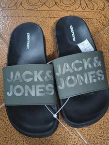 Jack &amp; Jones Men's Olive Green Slides