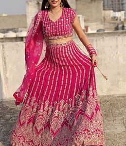 Stunning Pink Embroidered Lehenga Choli