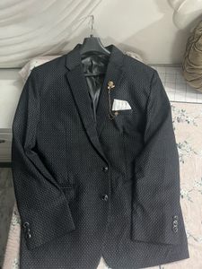 Men's Black Textured Blazer