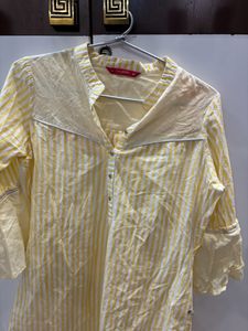 Yellow White Striped Tunic
