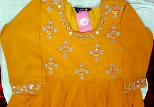 Beautiful Yellow Embroidered Gown