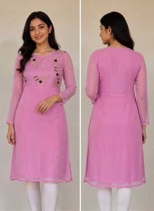 Pink Embroidered Dress🌸🎀
