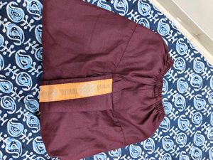 Silk blend Kurta with brown dhoti