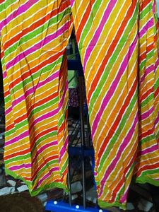 Elegant multicolor striped palazzo with dupatta