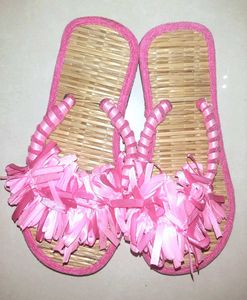 🎀 Herbal Boho Luxe Raffia Slides - PINK 💗